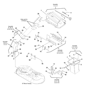 42" Grass Catcher Diagram and Parts List for 1695287  Briggs and Stratton Lawn Tractor Accessories